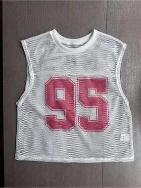 Women’s White Mesh Tank Top with Red 95 Graphic. Never worn. NWOT.